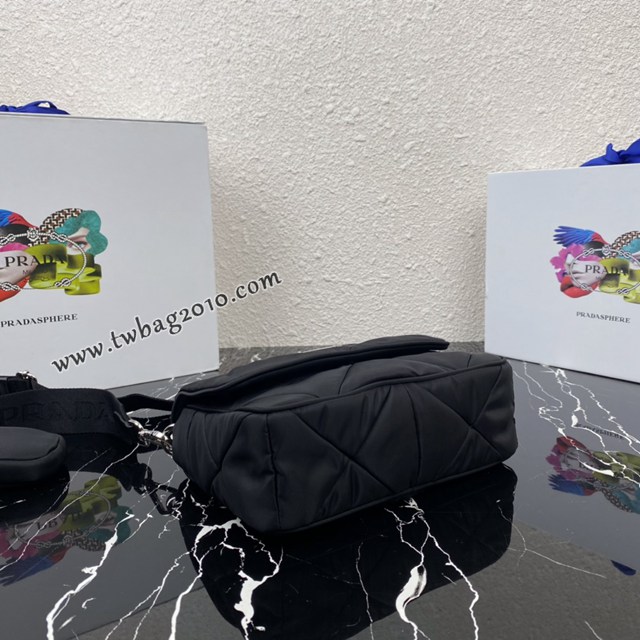 Prada專櫃新款三合一女包 1BD292 普拉達尼龍布純手工菱形拼接圖案肩背包 csp1554